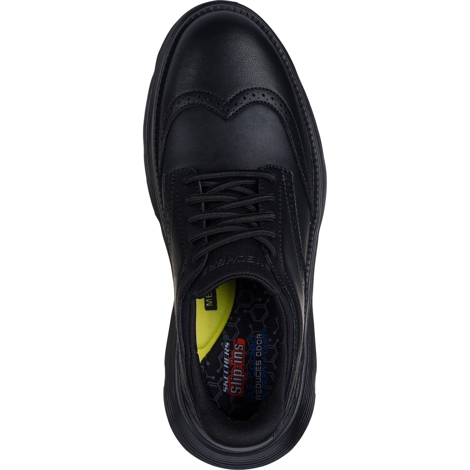 Skechers Garza Sully Leather Men's Black Lace-Up Shoes