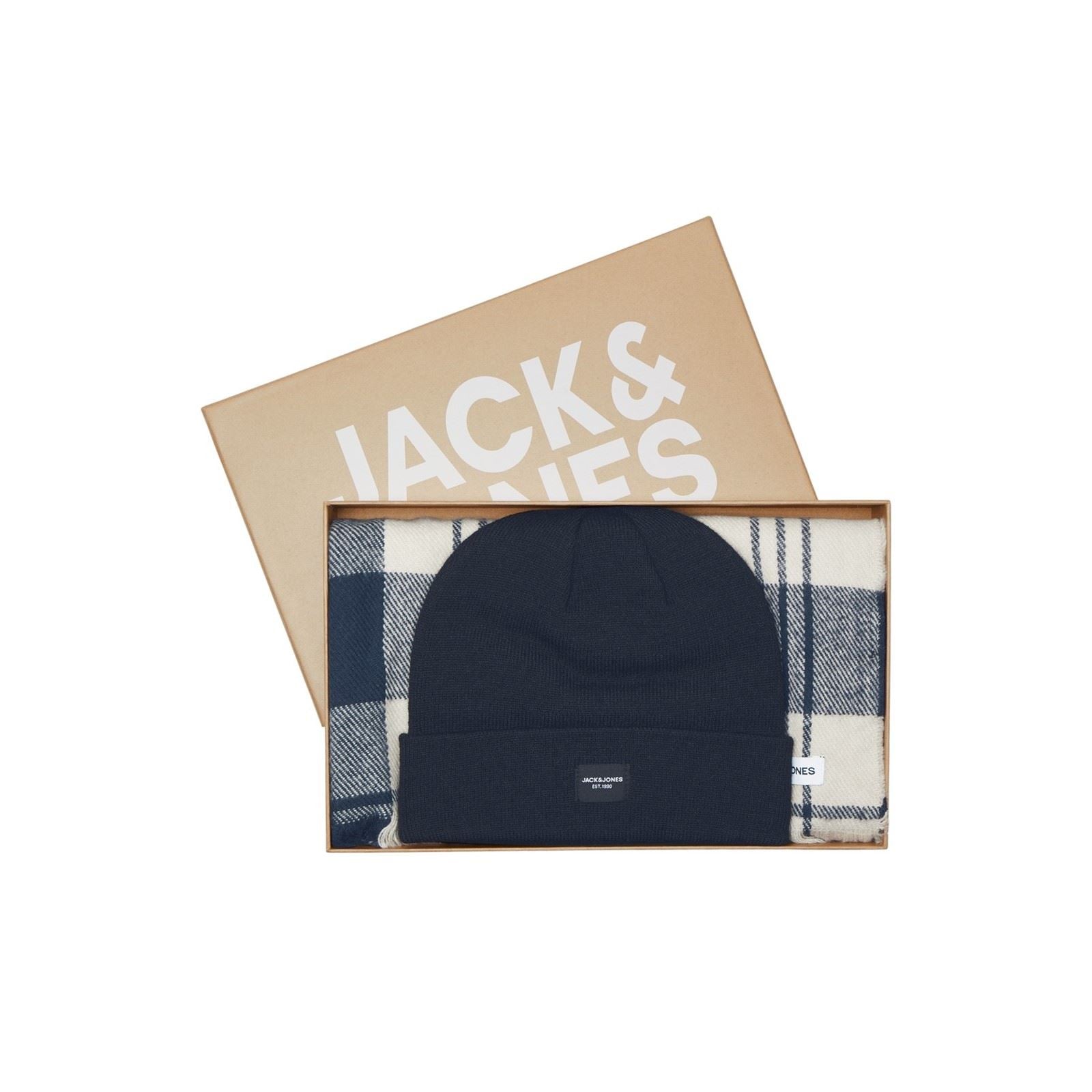 Jack & Jones Frost DNA Synthetic Blue Hat & Scarf Set