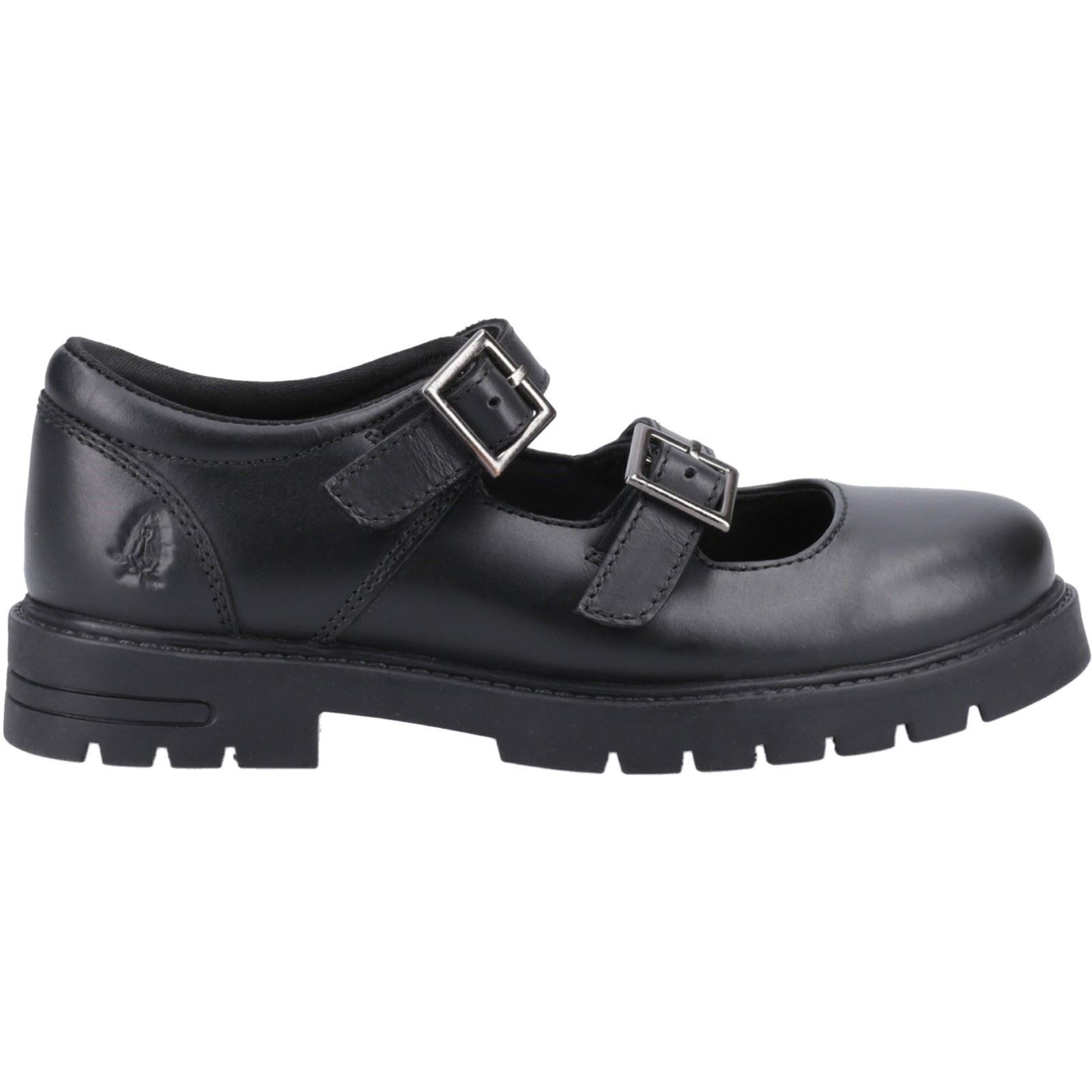 Hush Puppies Ella Leather Youth Girl's Black Shoes