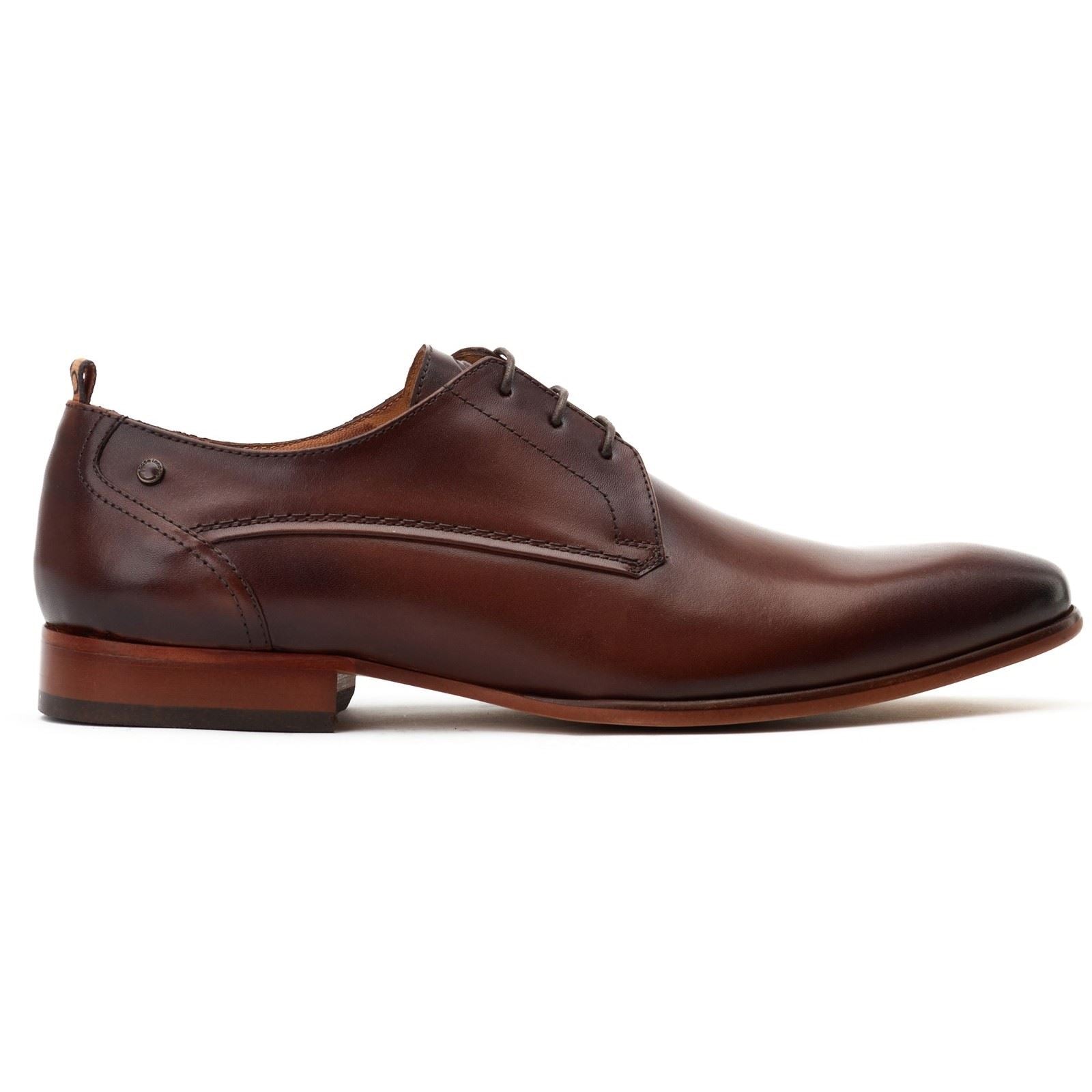 Base London Gambino Leather Men's Dark Brown Lace-Up Shoes