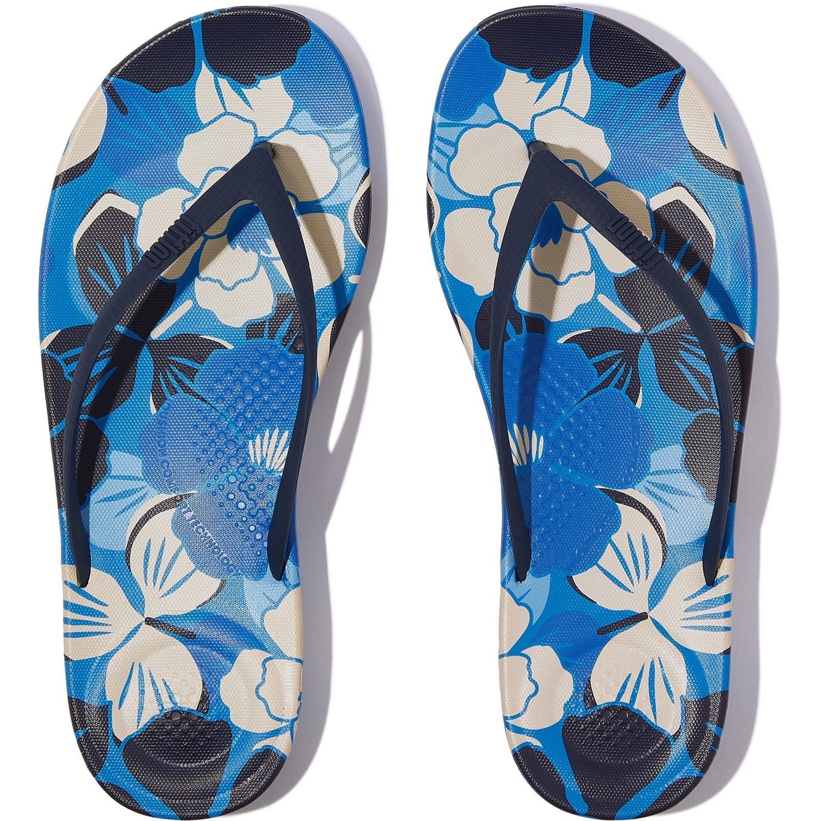 Fitflop iQushion Blossom Polyurethane Women's Bondi Blue Mix Flip Flops