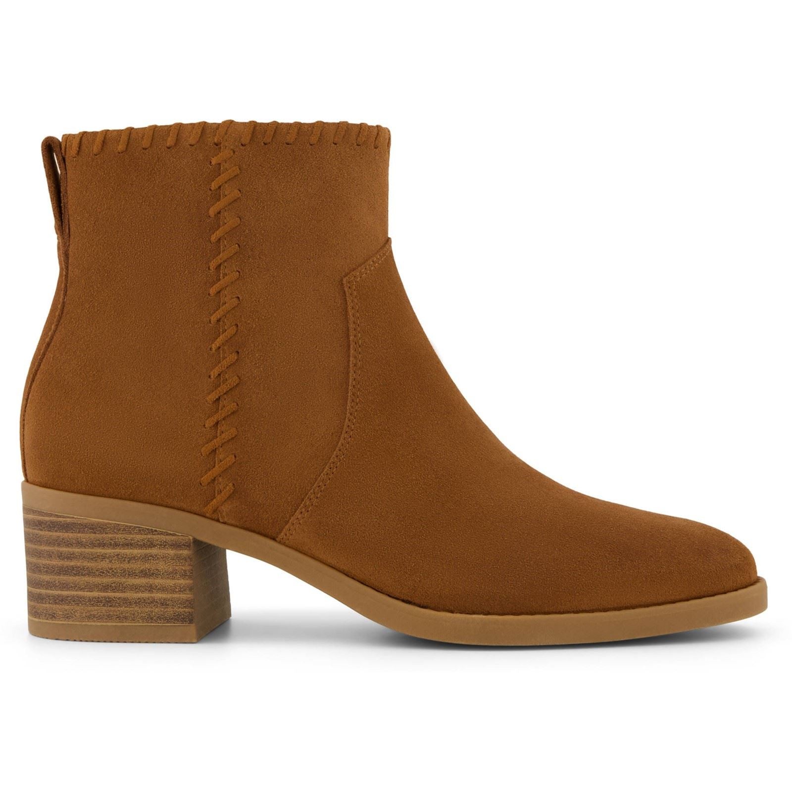TOMS Delilah Heeled Suede Women's Tan Heeled Ankle Boots