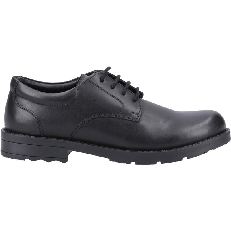 Hush Puppies Bruno Leather Youth Boy's Black Derby Shoes