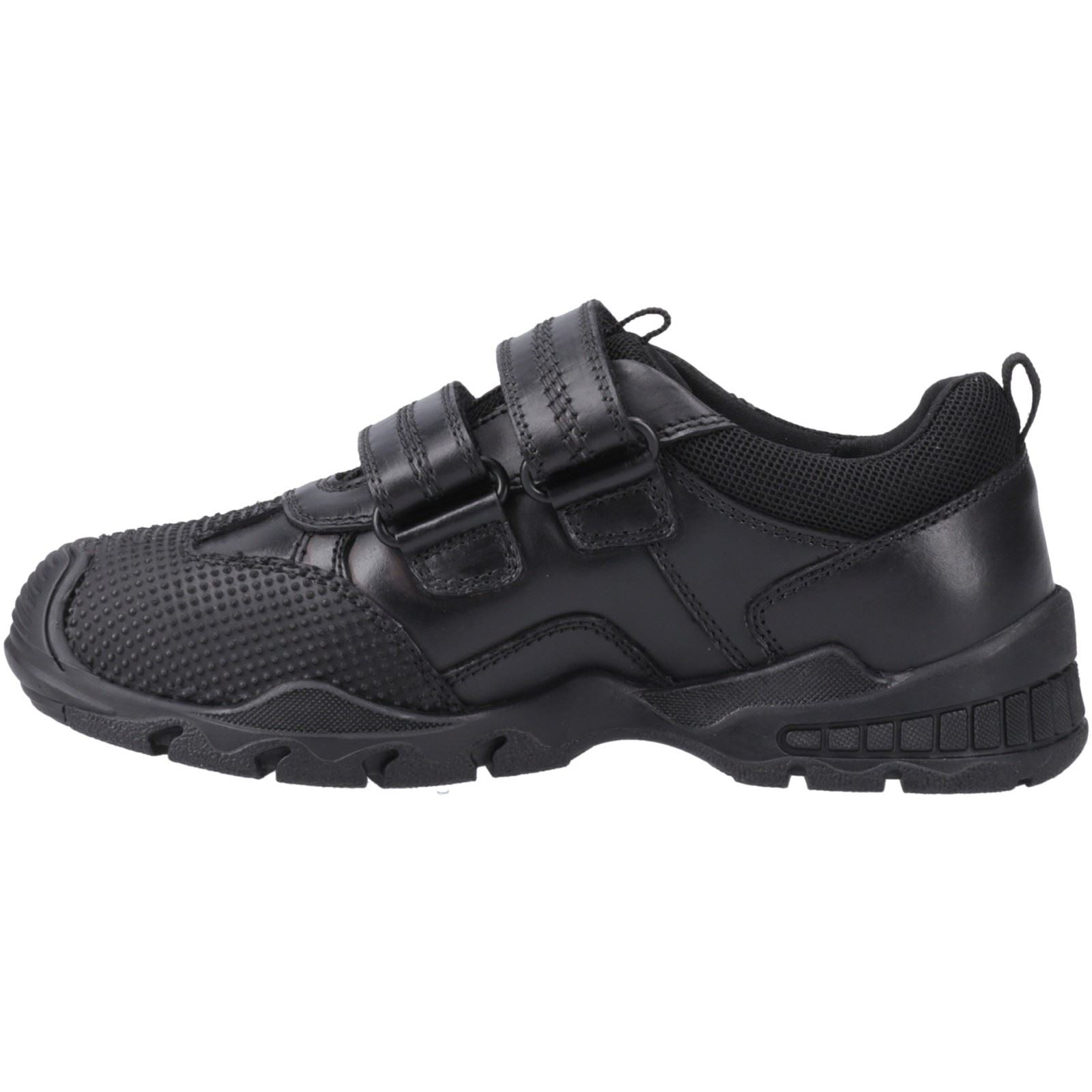 Hush Puppies Tristen Leather Youth Boy's Black Shoes