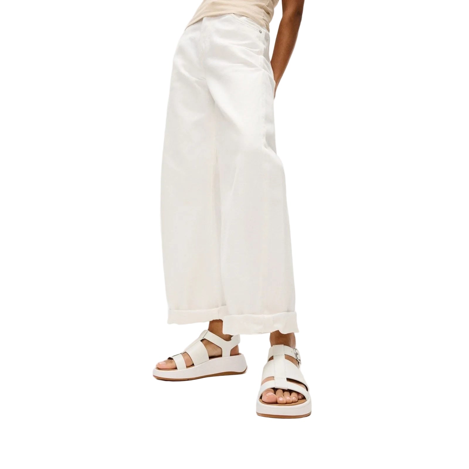 Fitflop F-Mode Fisherman Leather Women's Urban White Narrow Fit Sandals