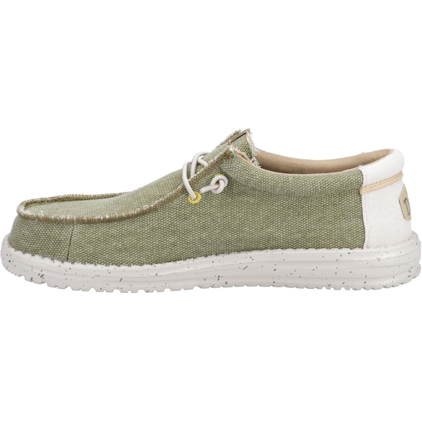 HEYDUDE Wally Coastline Canvas Men's Olive Shoes