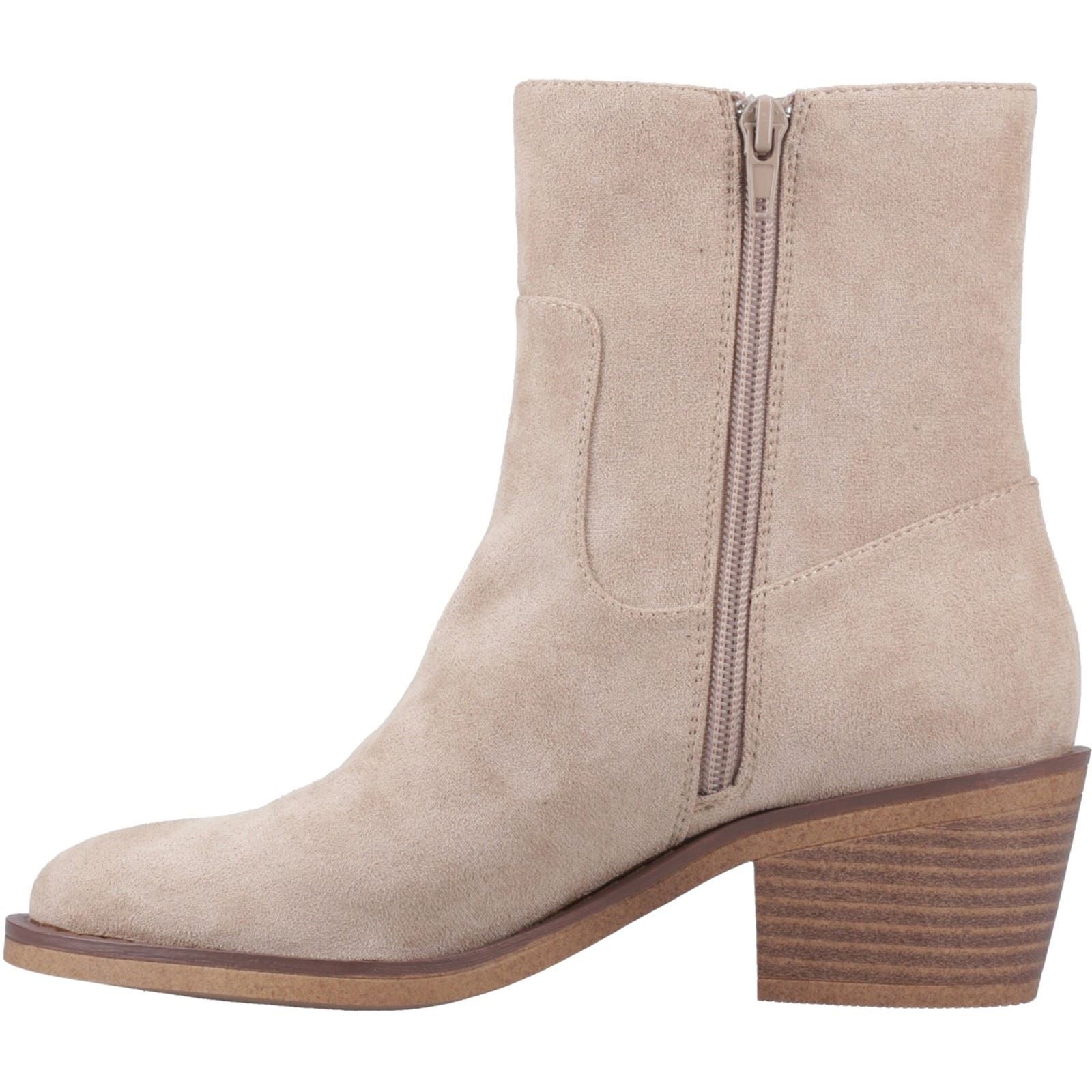 Rocket Dog Yankee Faux Suede Women's Taupe Heeled Ankle Boots