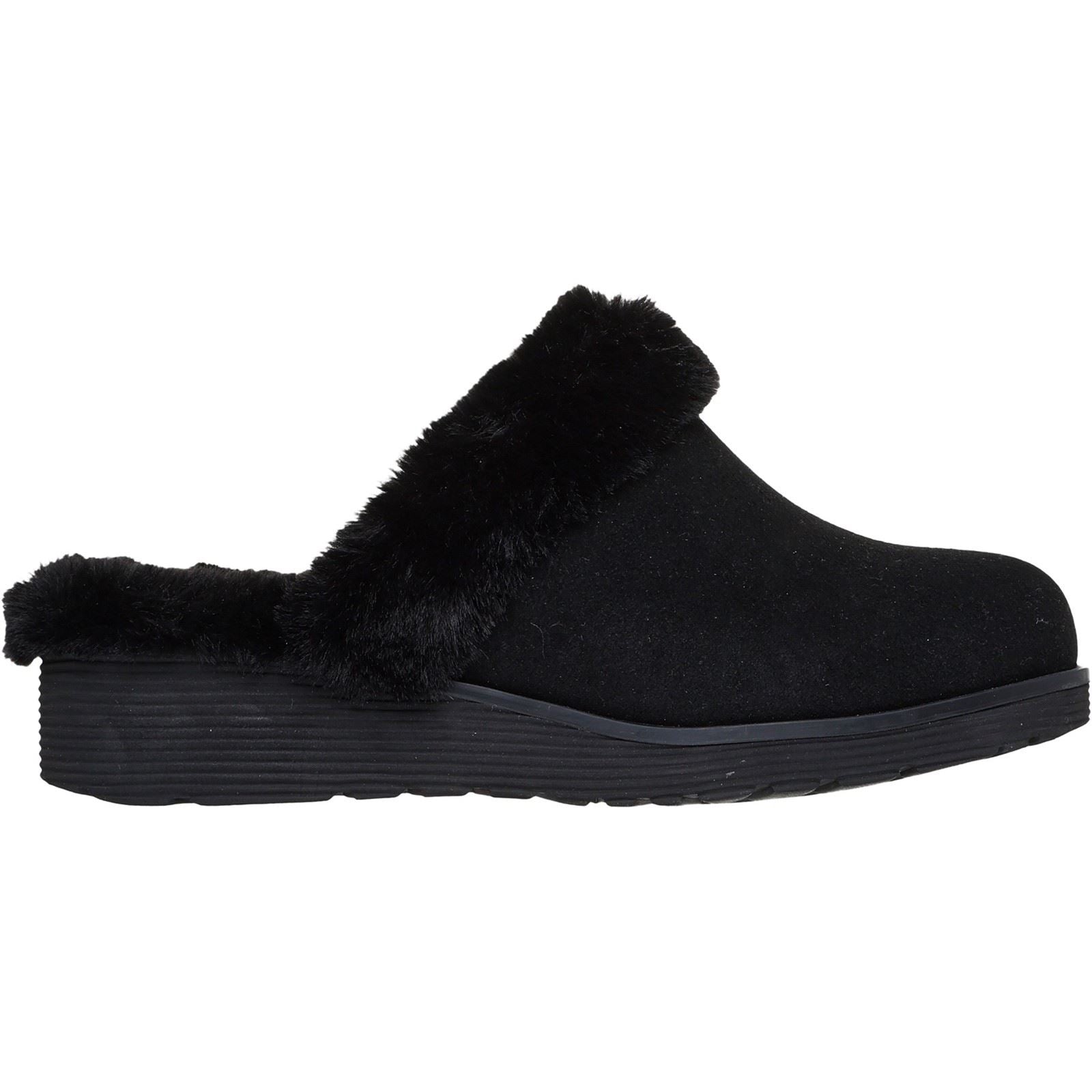 Skechers Keepsakes Wedge Time To Cruise Leather Women's Black Slippers