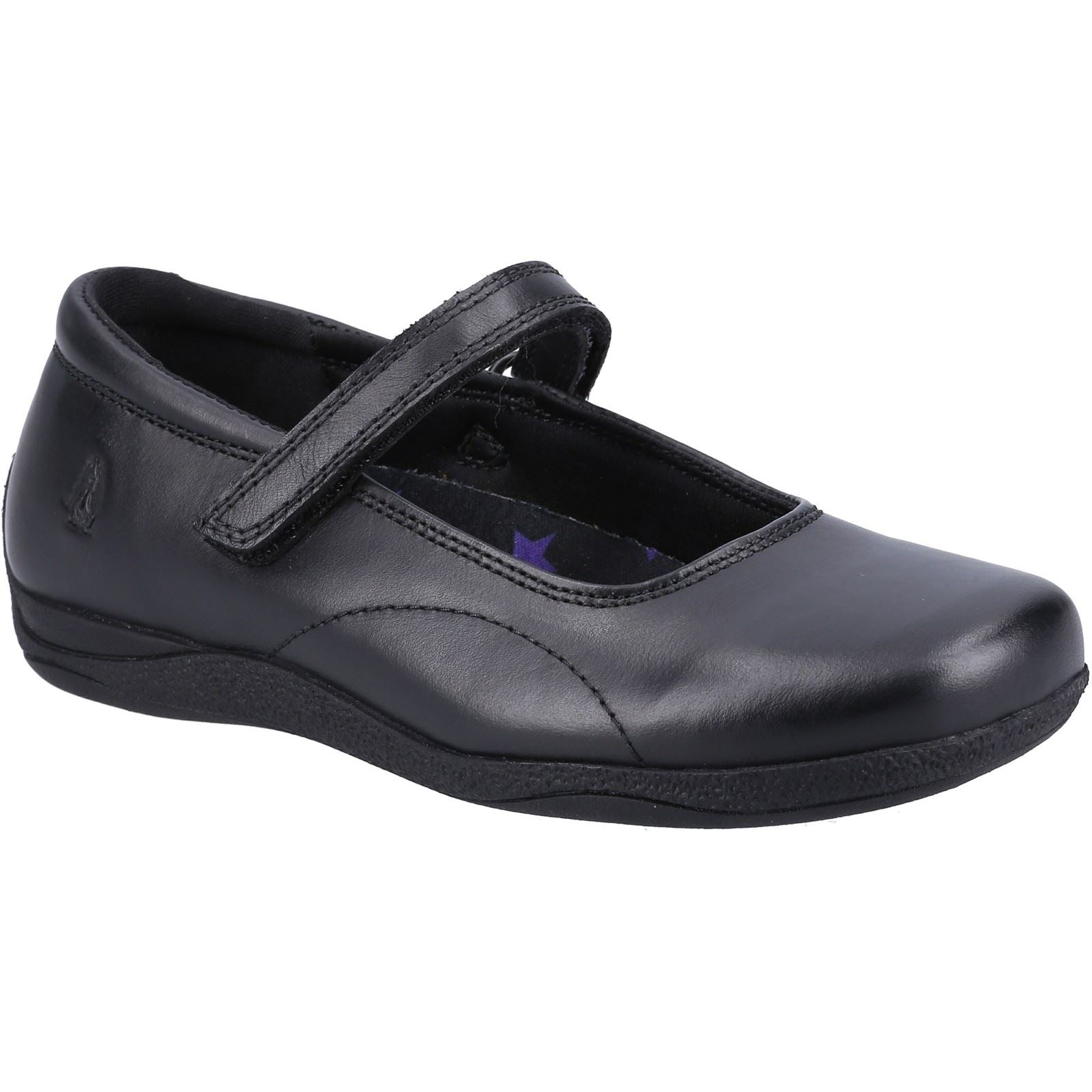 Hush Puppies Aria Leather Junior Black Shoes