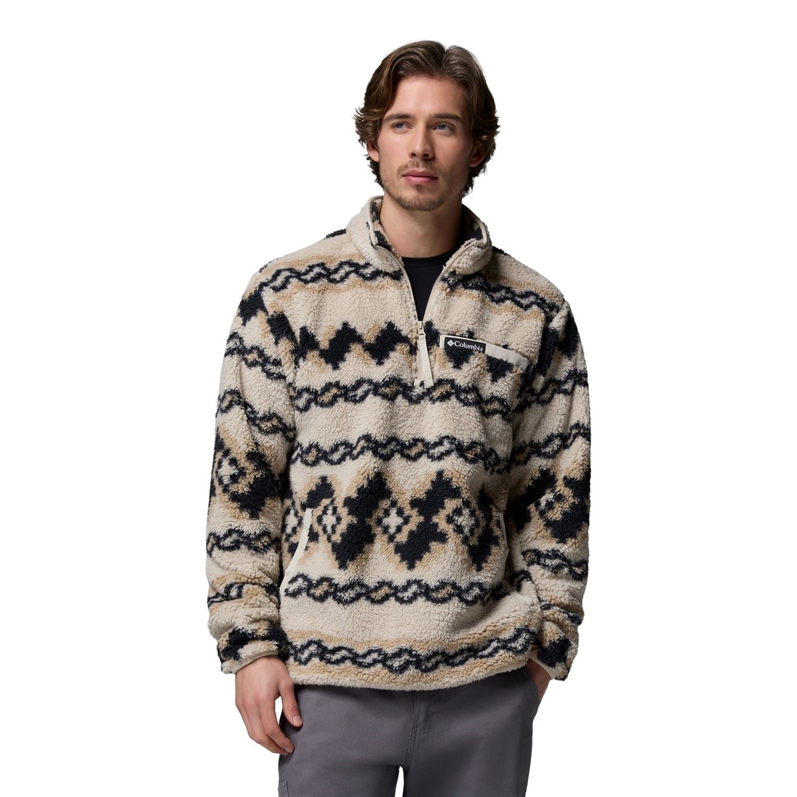 Columbia Rugged Ridge High Pile Half Zip Men's Brown Fleece Pullover