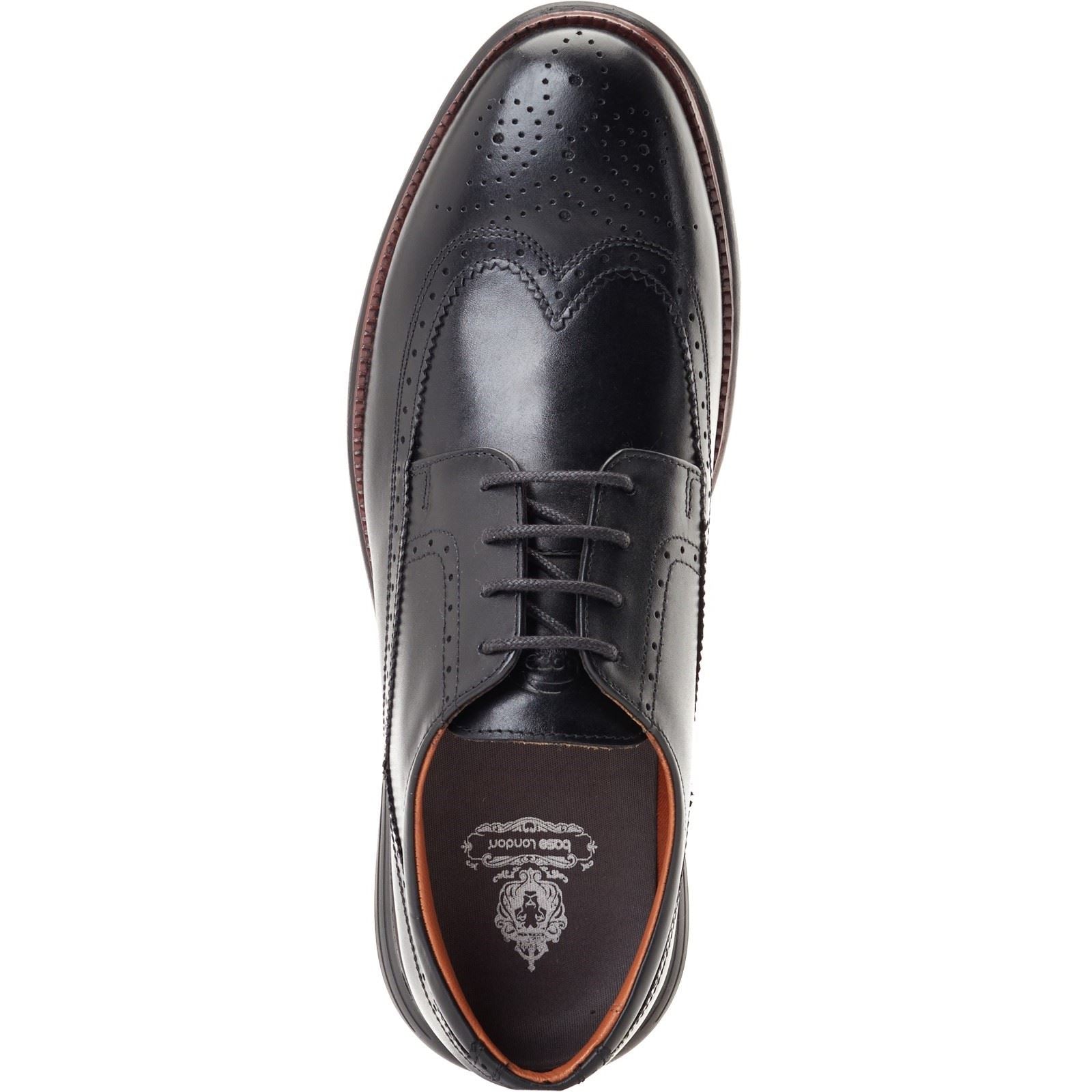 Base London Flight Leather Men's Black Brogues Shoes