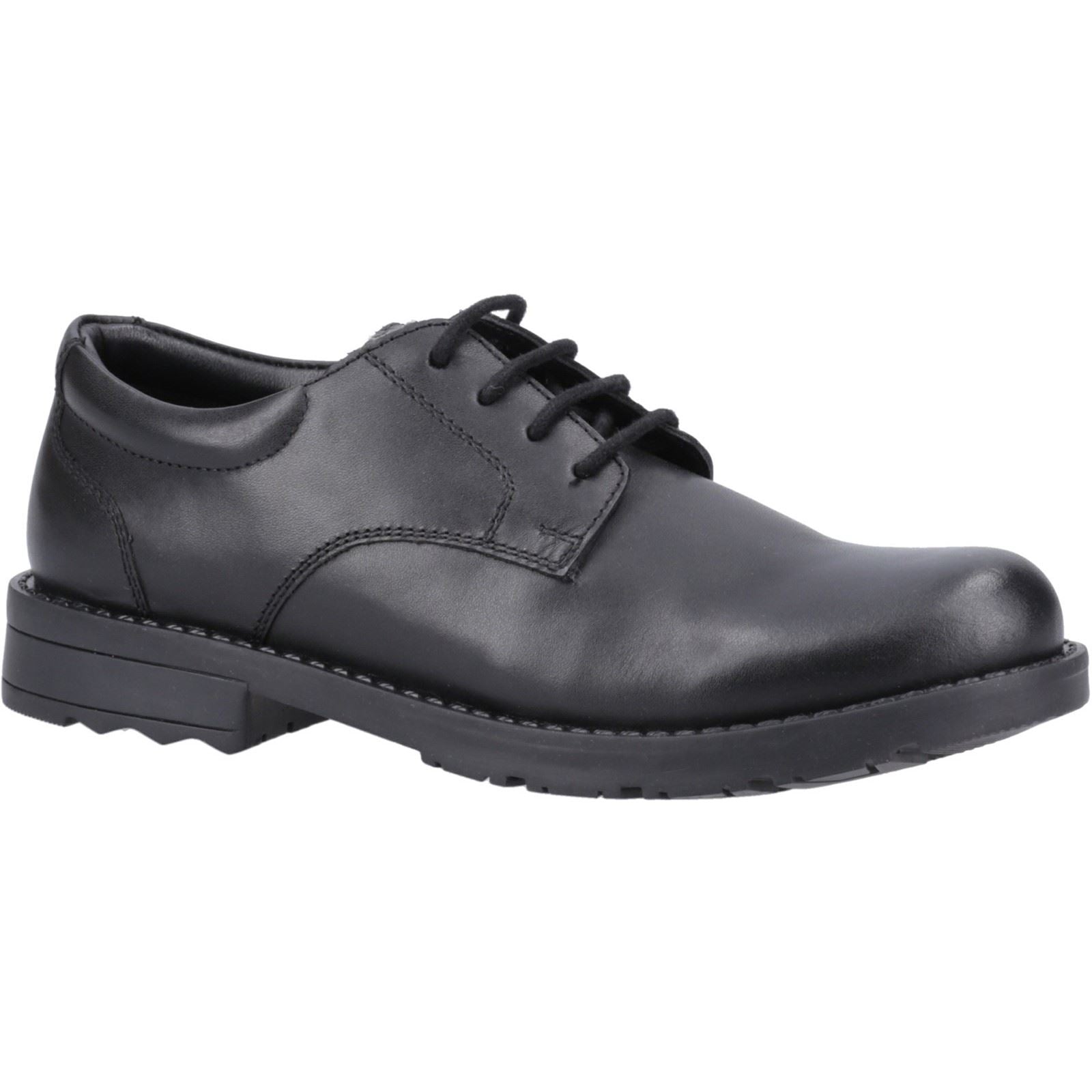 Hush Puppies Bruno Leather Youth Boy's Black Derby Shoes