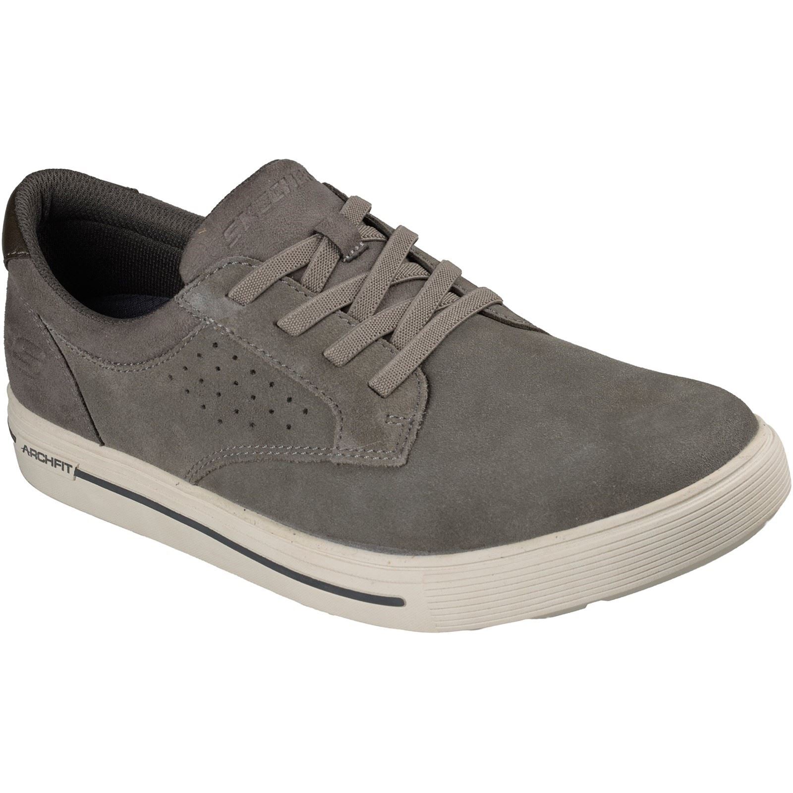Skechers Arch Fit Solano 2.0 Rey Leather Men's Grey Lace-Up Shoes