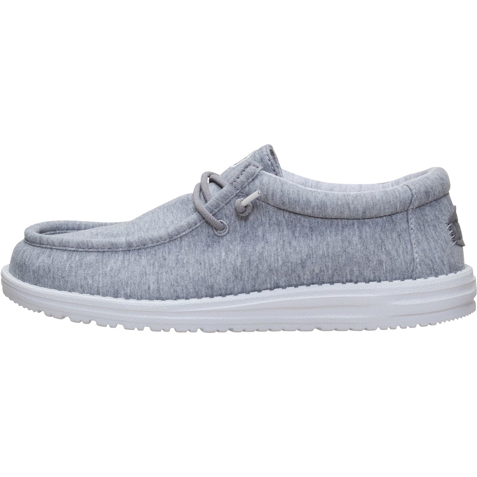 HEYDUDE Wally Stretch Jersey Textile Men's Grey Loafers