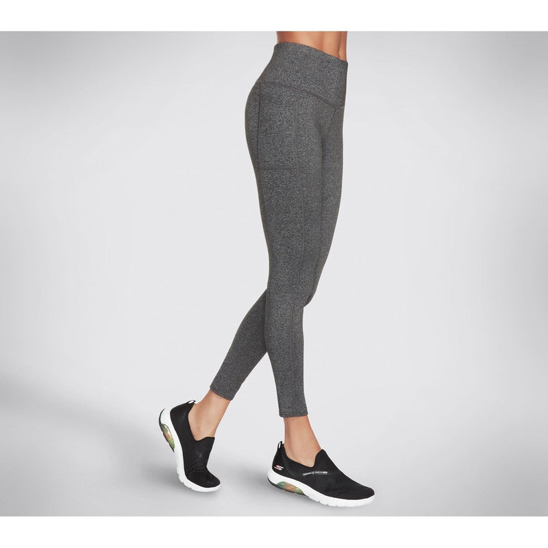 Skechers Performance GOWALK Wear High Waisted Nylon Women's Grey Sports Leggings