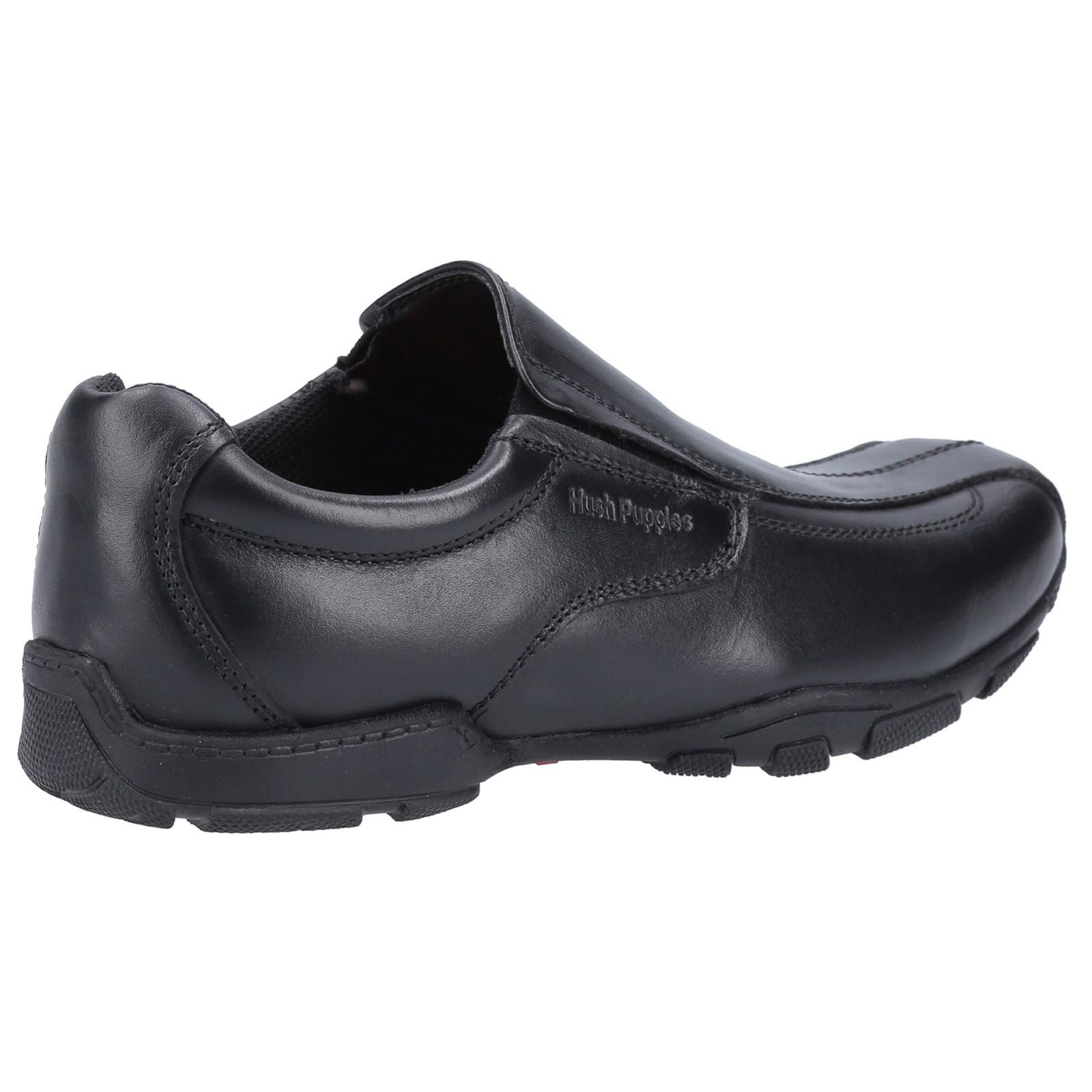 Hush Puppies Elijah Youth Boy's Black Leather Loafers