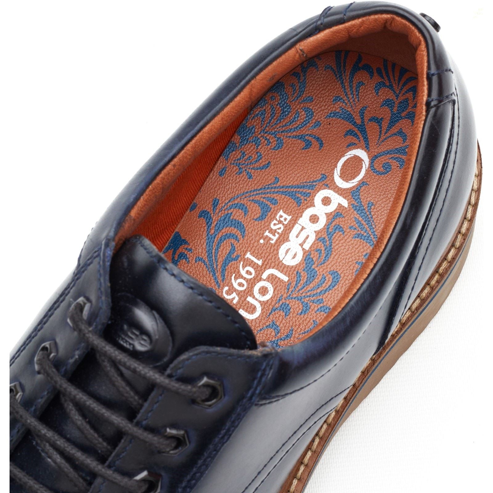 Base London Langdon Leather Men's Navy Boat Shoes
