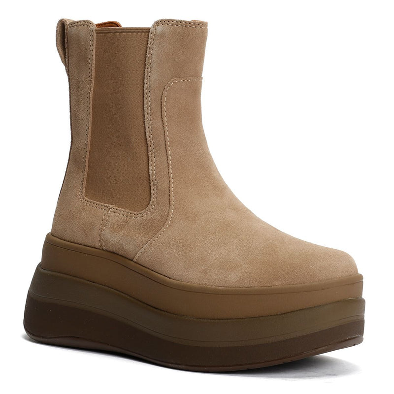 FitFlop F-Mode Suede Women's Taupe Boots