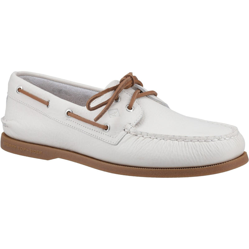 Sperry Authentic 2 Eye Leather Men's White/Gum Boat Shoes