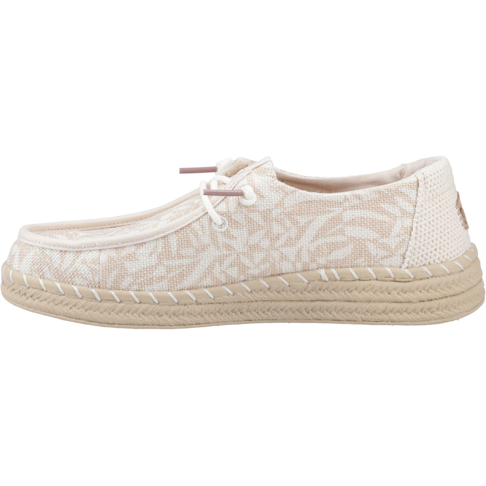 HEYDUDE Wendy Espadrille Retro Palm Cotton Blend Women's Beige Espadrilles