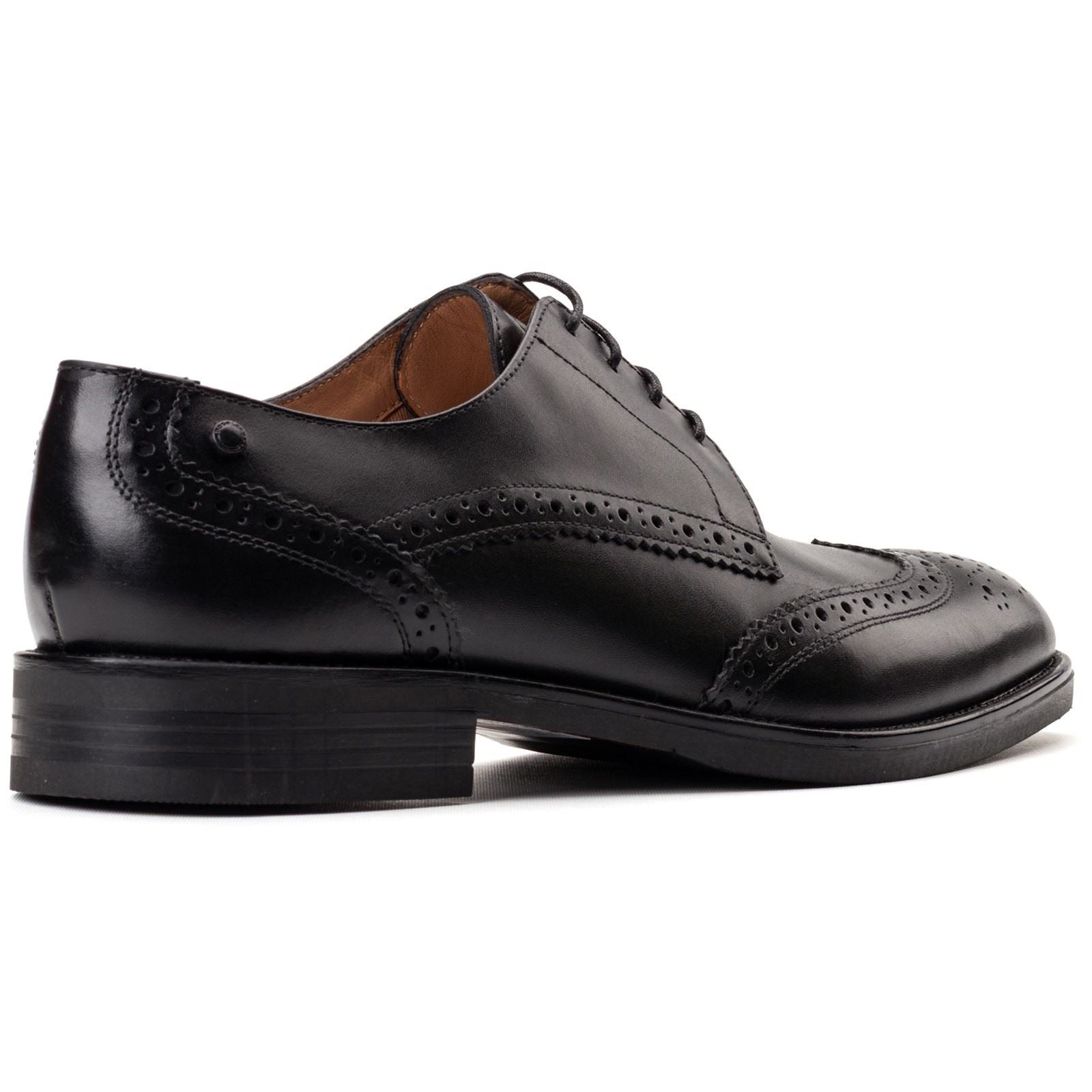 Base London Pocket Leather Men's Black Brogues Shoes