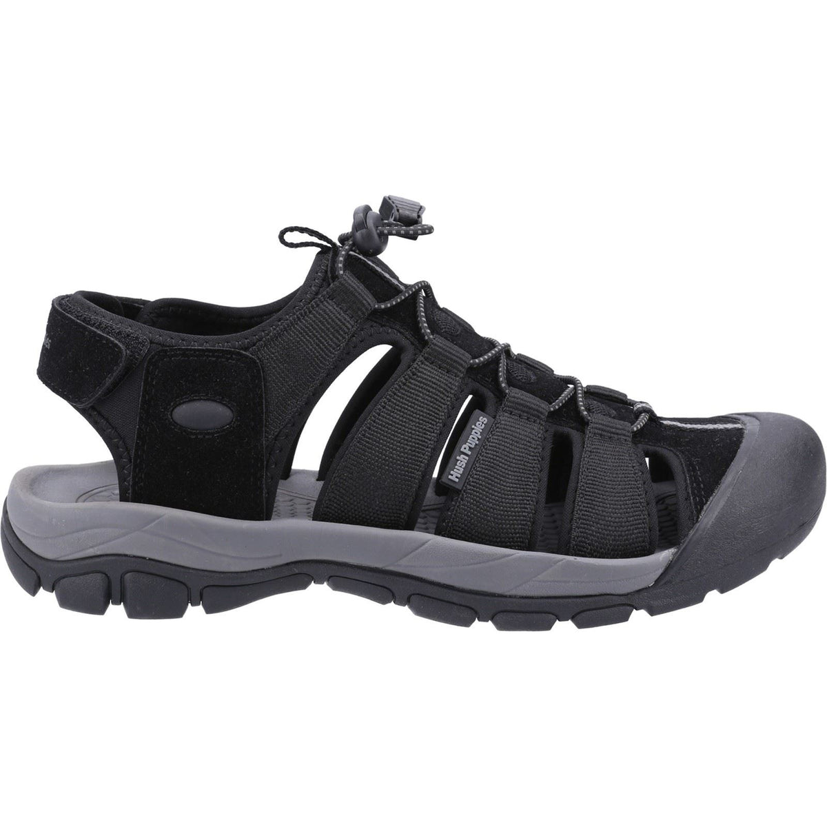 Hush Puppies Peru Synthetic/Webbing Men's Black Sandals