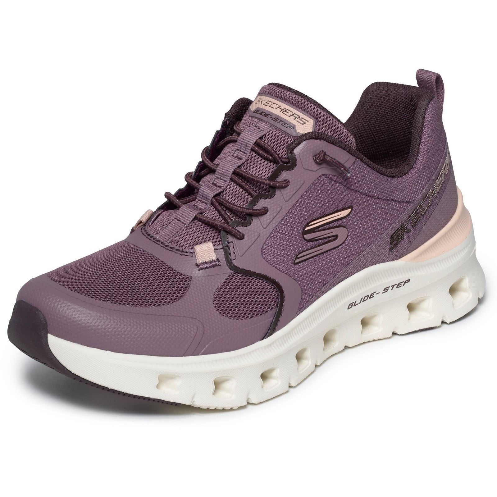 Skechers Glide-Step Pro Textile Women's Plum Mesh/Synthetic/Peach Trim Trainers