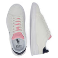 Ralph Lauren Heritage Court White/Pink Leather Trainers