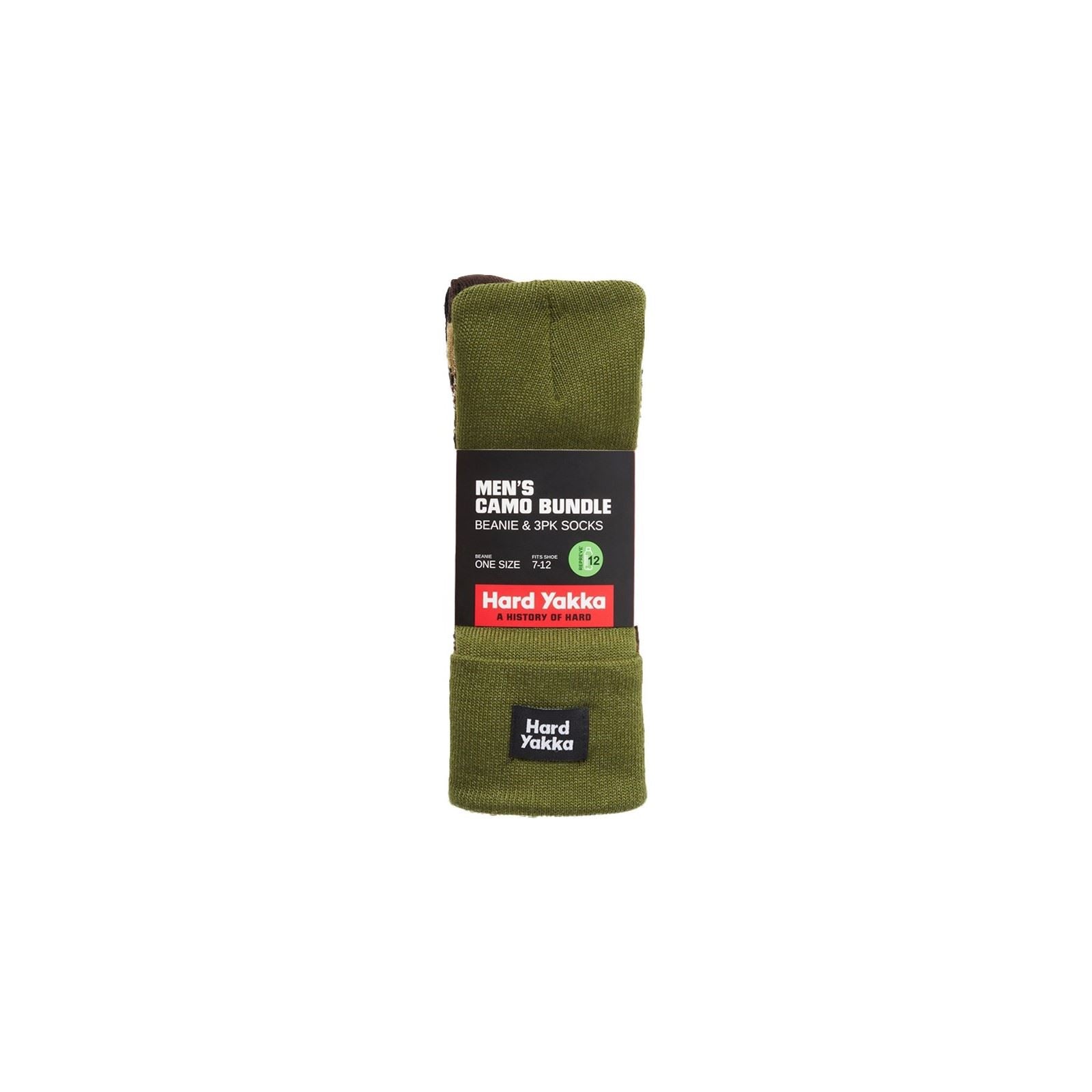Hard Yakka Sock & Beanie Bundle Synthetic Green Hats & Socks Set