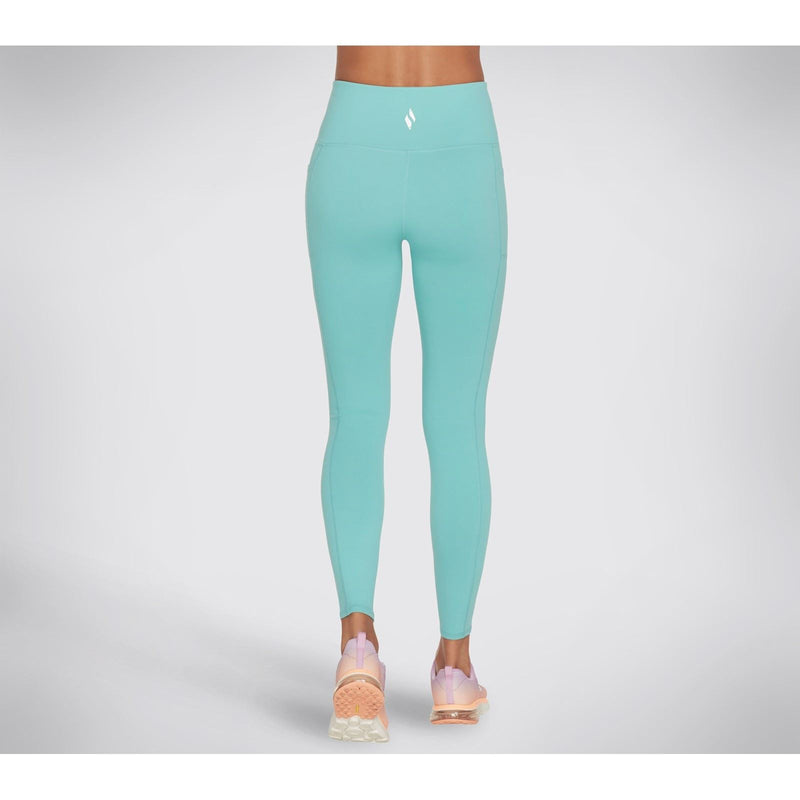 Skechers Performance GOWALK Wear High Waisted Nylon Women's Light Turquoise Sports Leggings