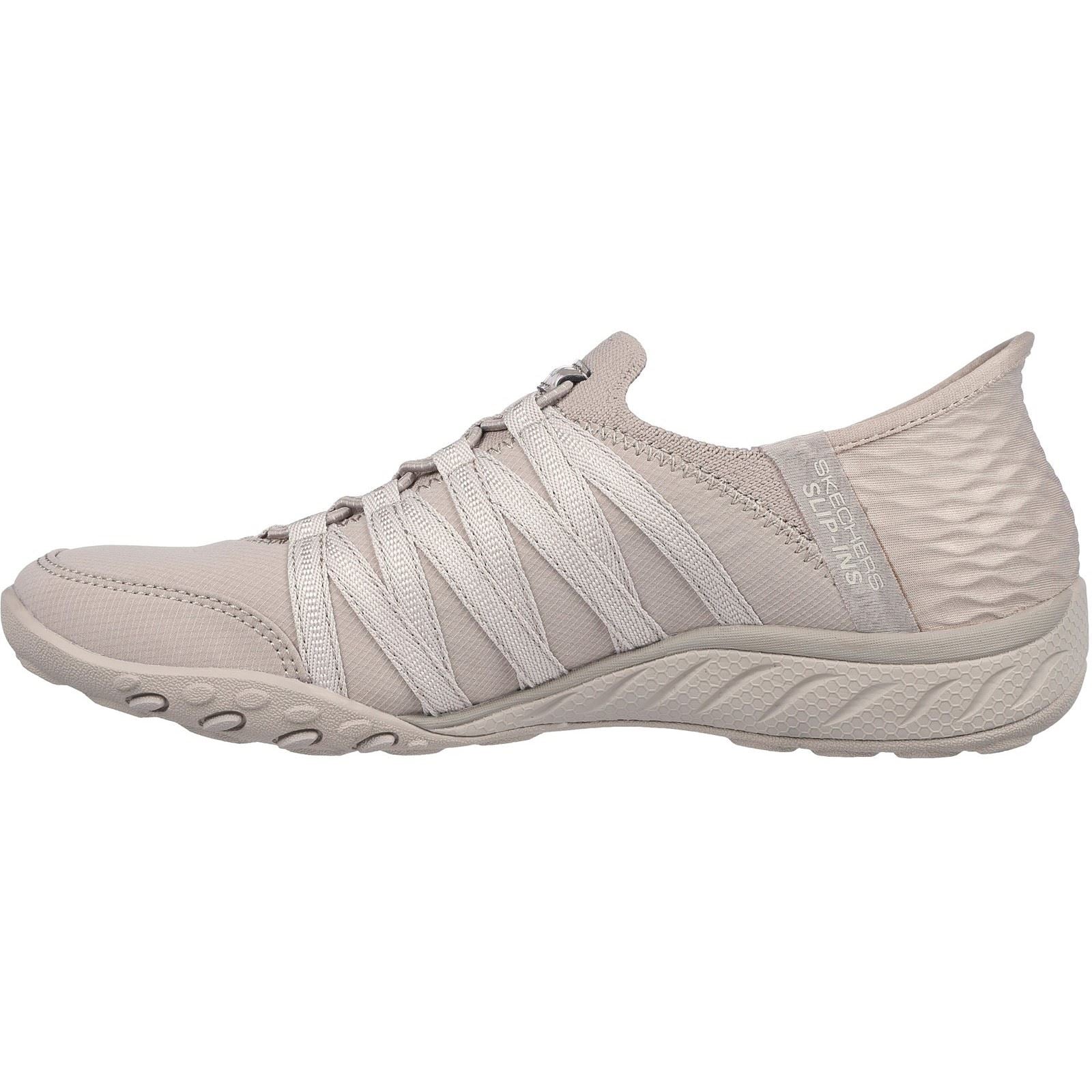 Skechers Breathe-Easy Roll-With-Me Knit Mesh Women's Taupe Trainers