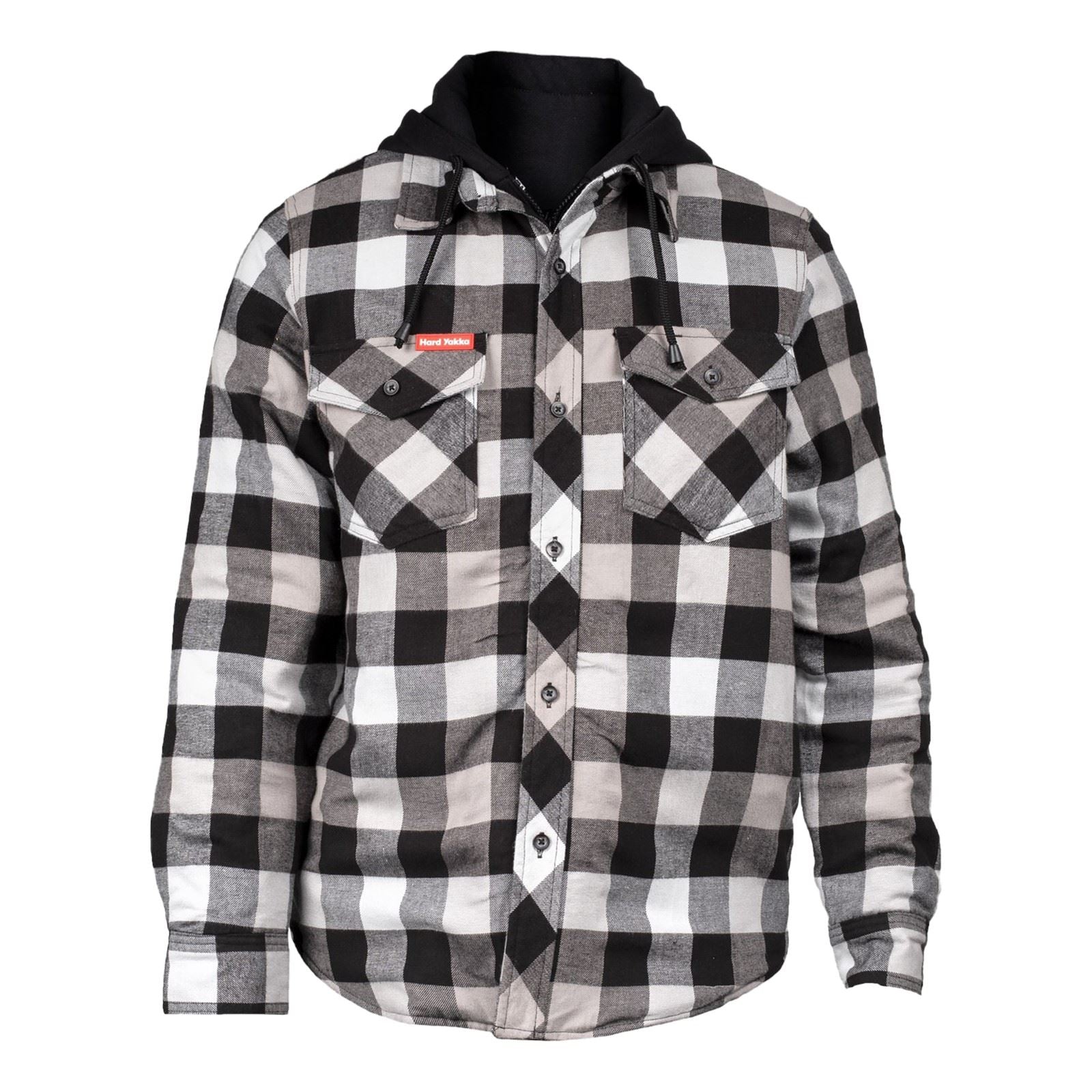 Hard Yakka Quilted Flannel Shacket Men's Grey Shirt Jacket