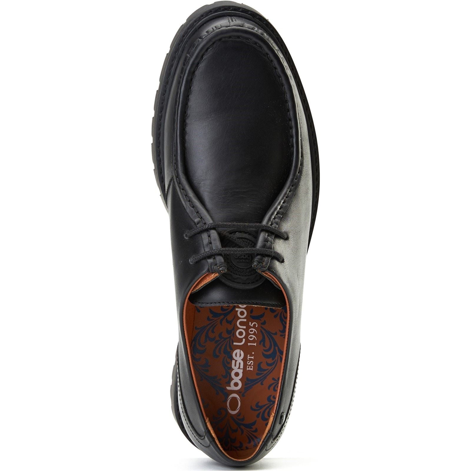 Base London Carbon Leather Men's Black Moccasins Shoes