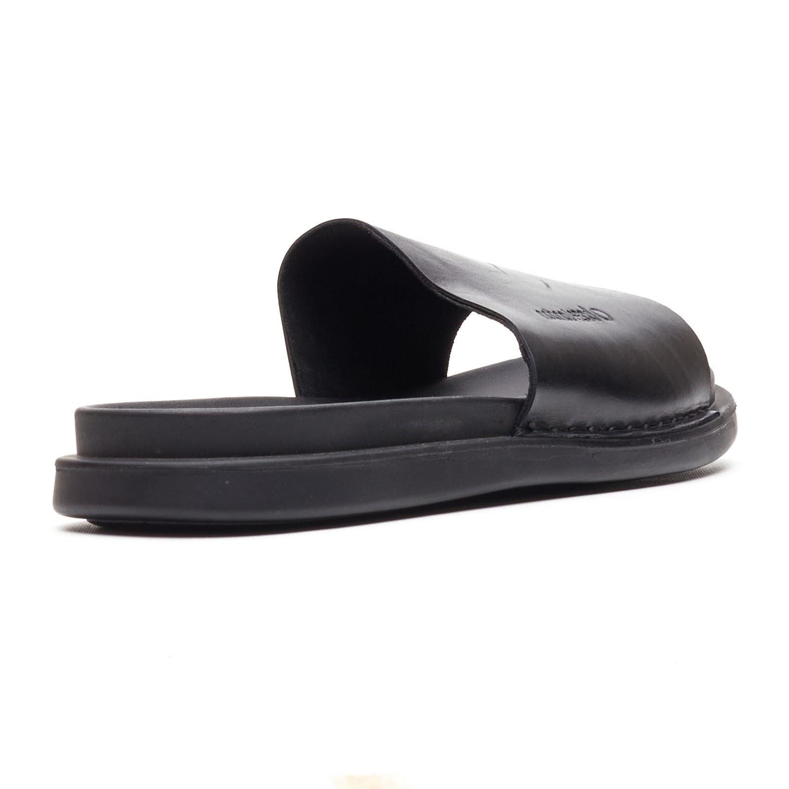 Base London Albany Leather Men's Black Slides