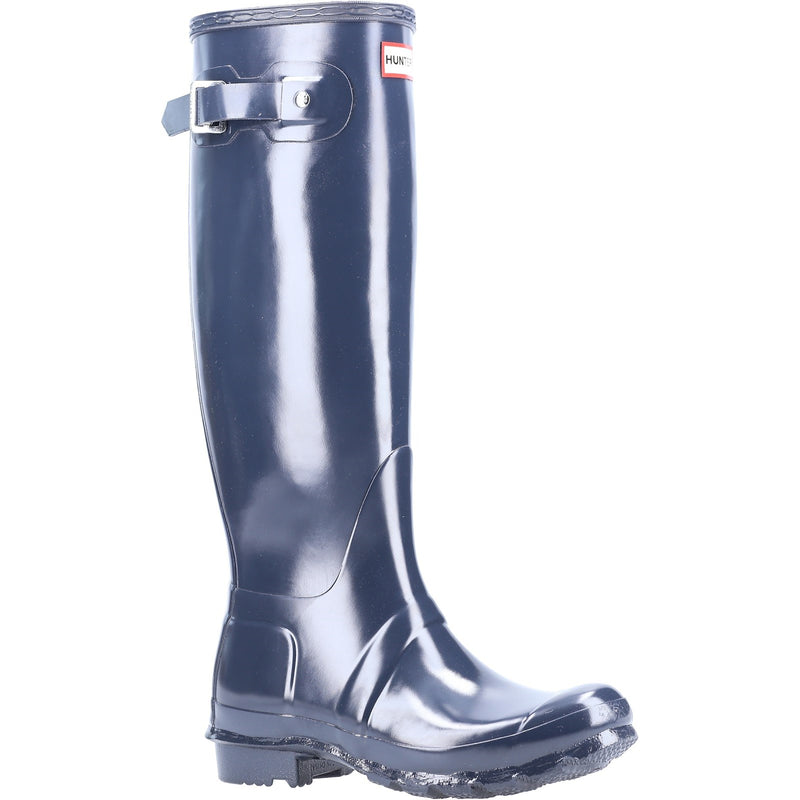 Hunter  Womens Navy  Gloss Original Tall  Wellington Boots