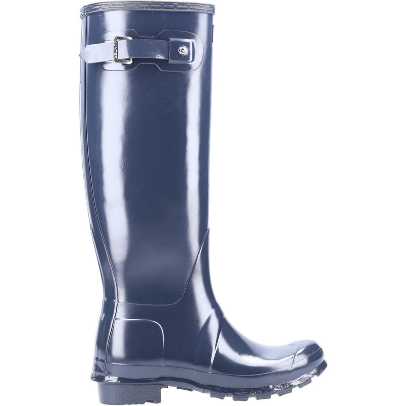 Hunter  Womens Navy  Gloss Original Tall  Wellington Boots