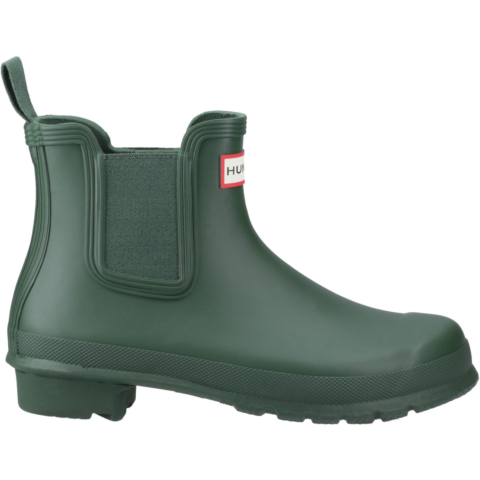 Hunter Womens Matt  Green Original Chelsea Boots