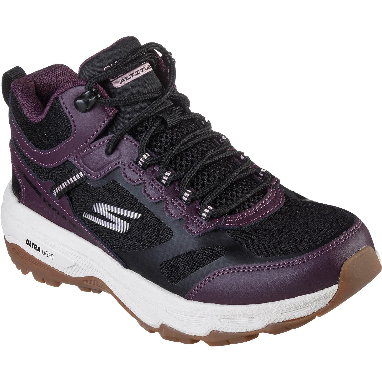 Skechers Womens Go Run Trail Altitude 128206-BKPR Black/Purple Lace Up Shoes