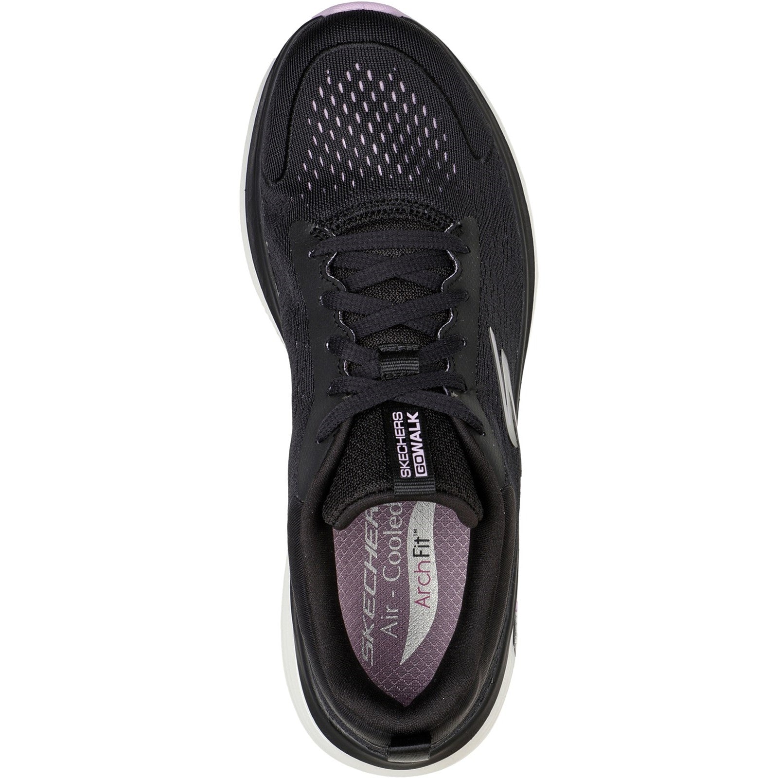 Skechers Womens Go Walk Workout Walker Outpace 124933-BKLV Black/Lavender Lace up Shoes