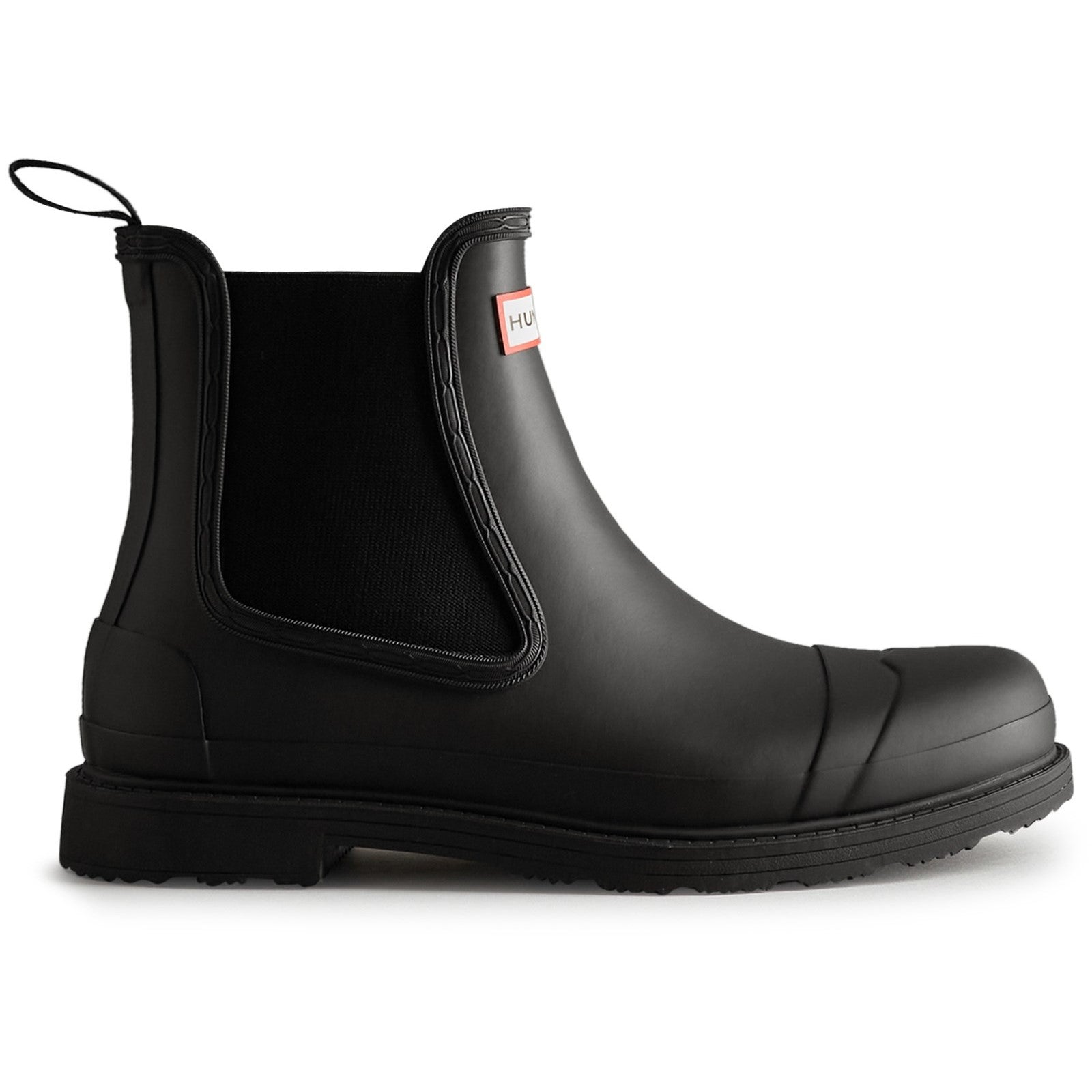 Hunter Mens Black Commando Chelsea Boots