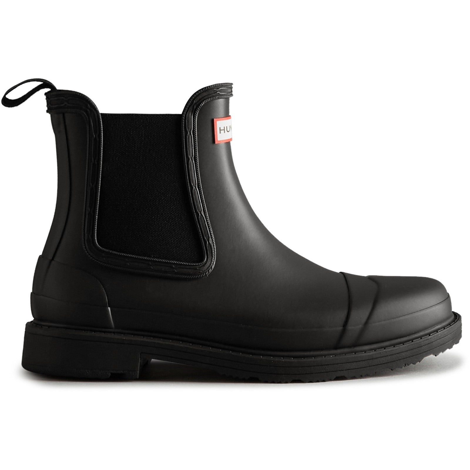 Hunter Womens Matt Black Commando Chelsea Boots