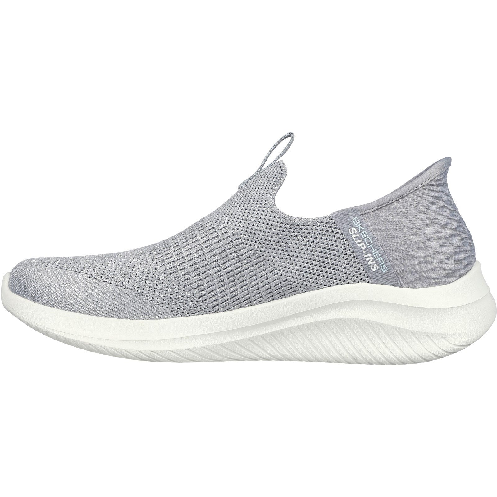 Skechers Womens Ultra Flex 3.0 Smooth Step 149709-LTGY Light Grey Slip On Shoes