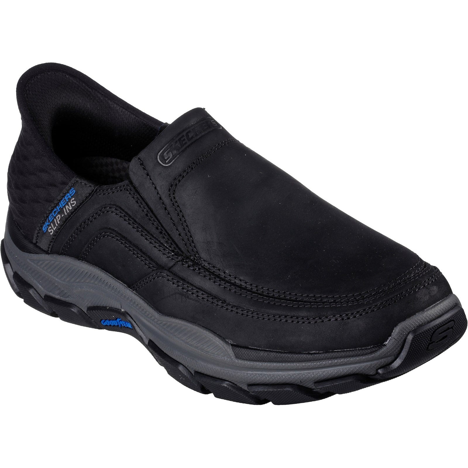 Skechers Mens Respected Elgin 204810-BLK Black Slip On Shoes