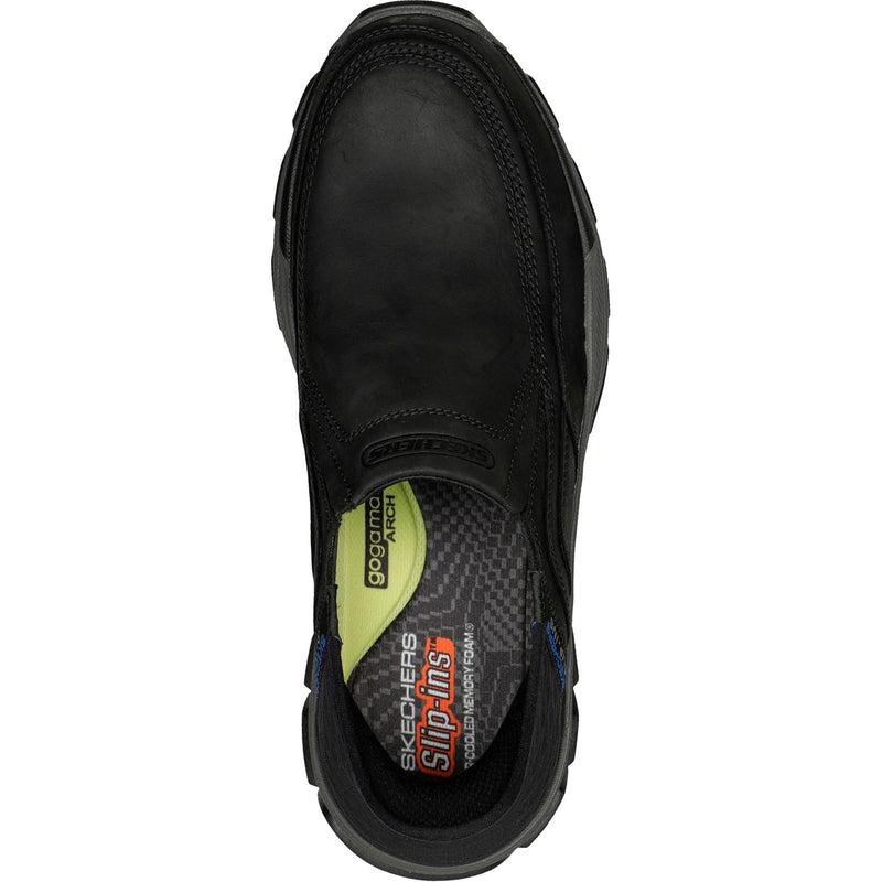 Skechers Mens Respected Elgin 204810-BLK Black Slip On Shoes