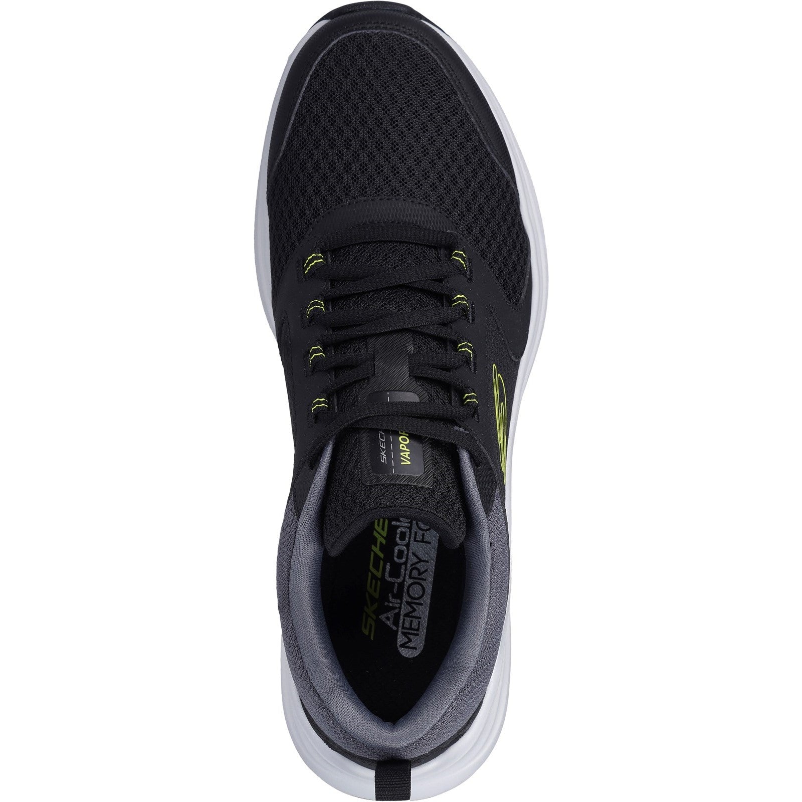 Skechers Mens Vapor Foam 232628-BKLM Black/Lime Lace Up Shoes