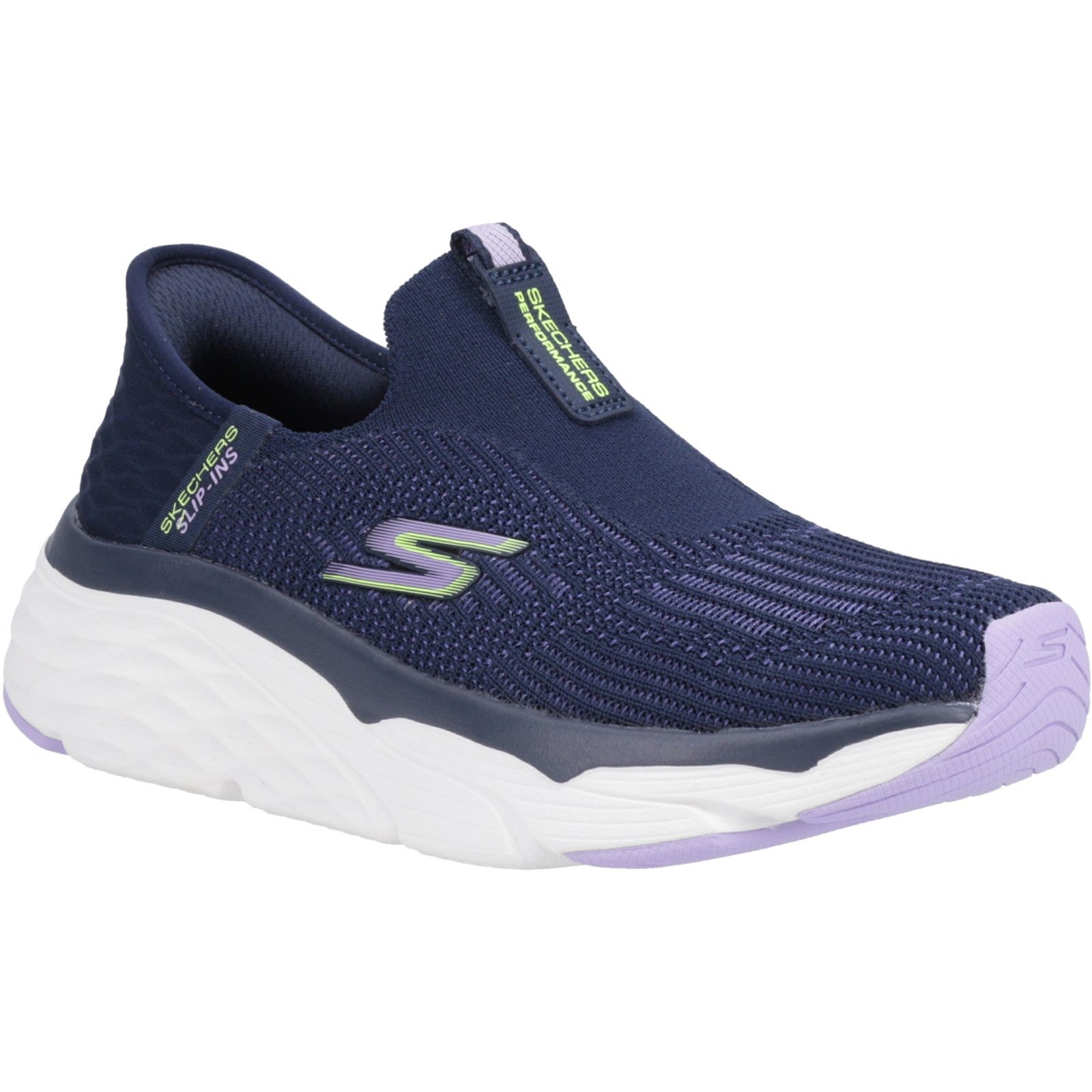 Skechers Womens Max Cushioning - Smooth 128571-NVLV Navy/Lavender Slip On Shoes