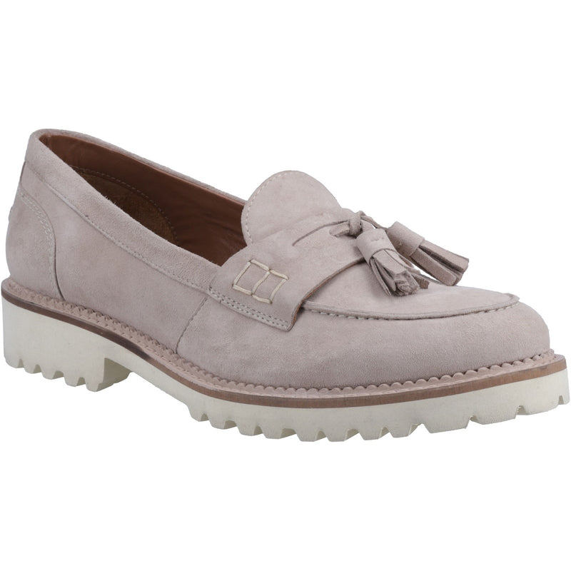 Hush Puppies Womens  Ginny Suede Slip On Shoes in Taupe