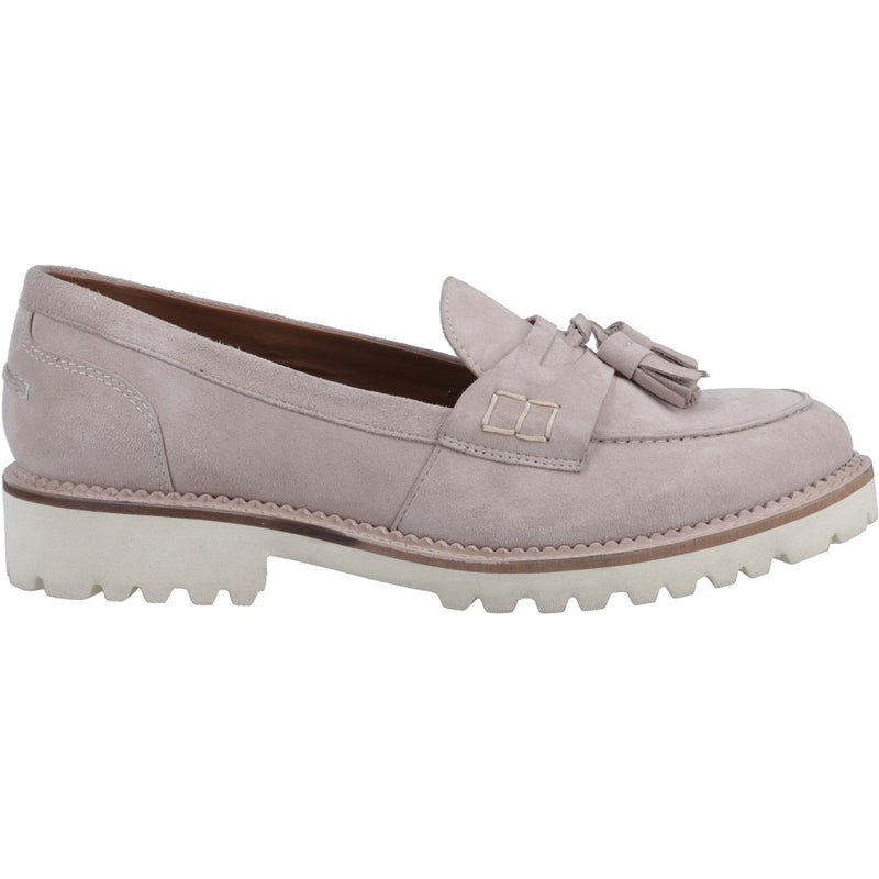 Hush Puppies Womens  Ginny Suede Slip On Shoes in Taupe