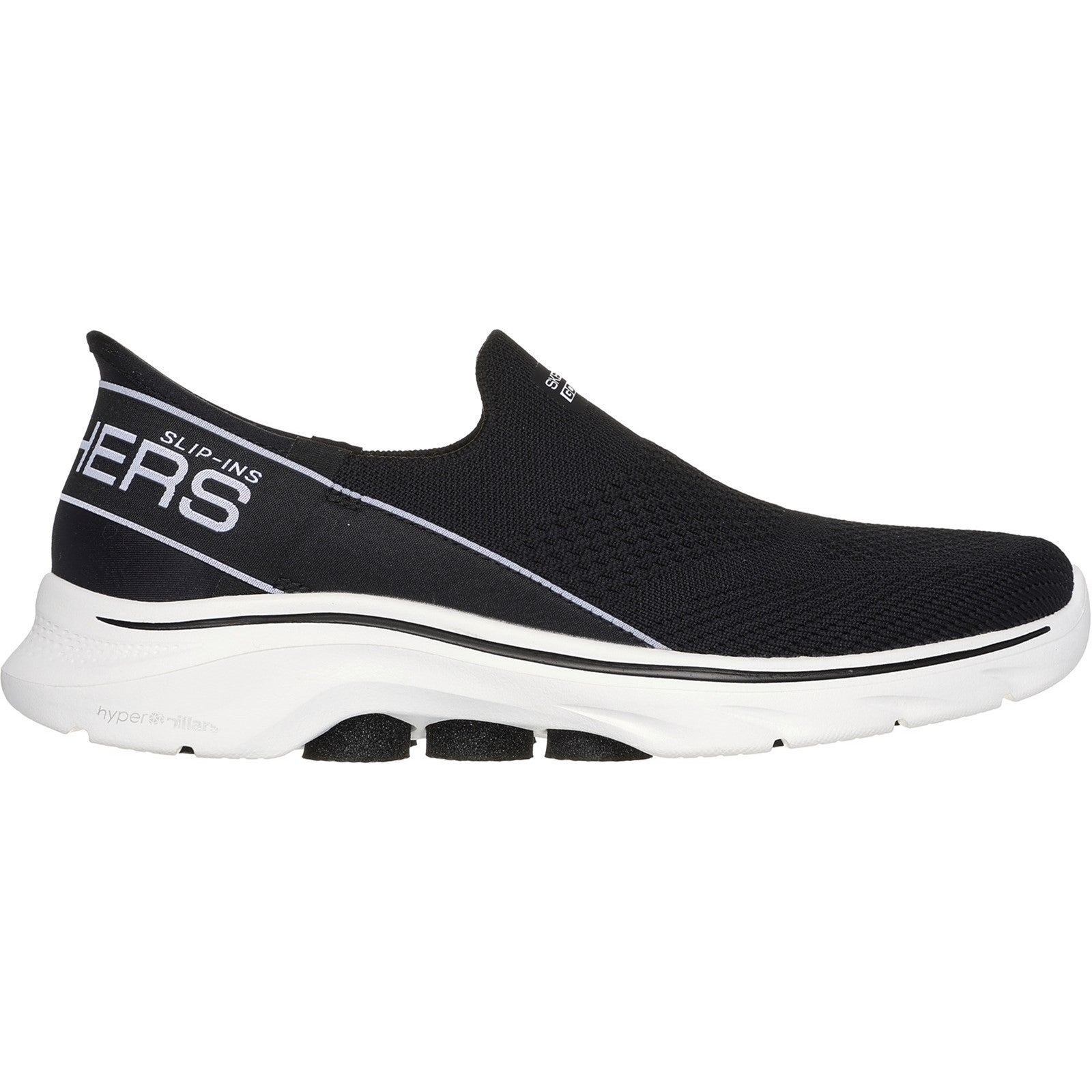 Skechers Womens GO WALK 7 - Mia 125231-BKW Black/White Slip On Shoes
