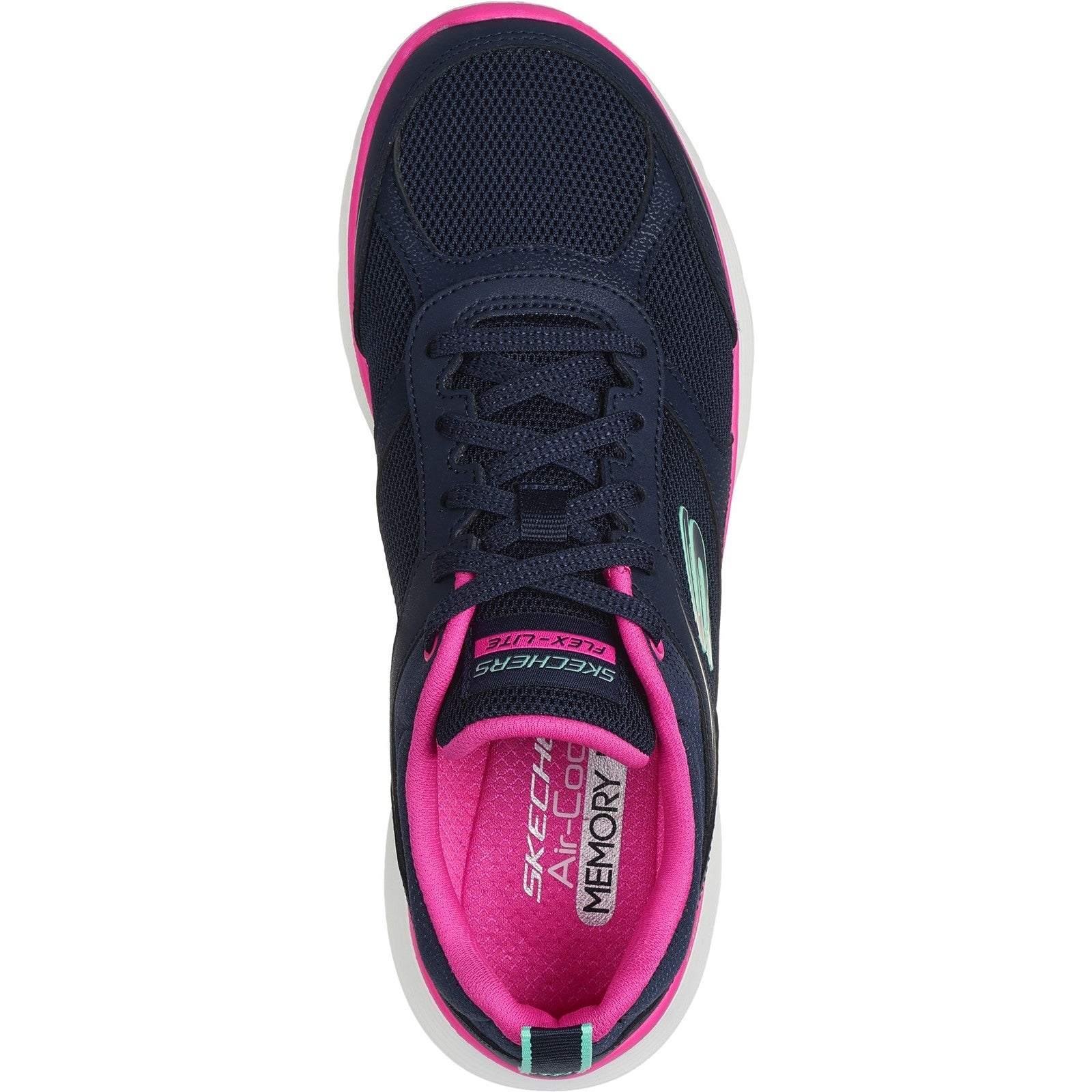 Skechers Womens Flex Appeal 5.0 Fresh Touch 150202-NVHP Navy/Hot Pink Lace Up Shoes